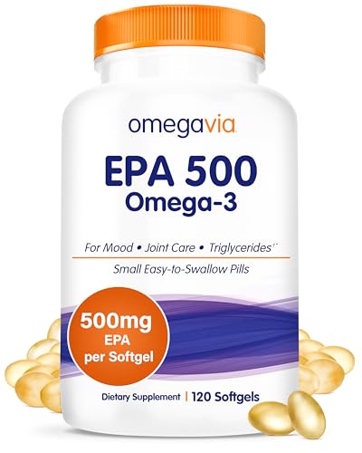 OmegaVia EPA 500 bottle and 120 softgels