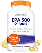 OmegaVia EPA 500 bottle and 120 softgels