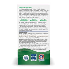 Non-GMO, gluten-free and dairy-free Omega Vision Lemon label