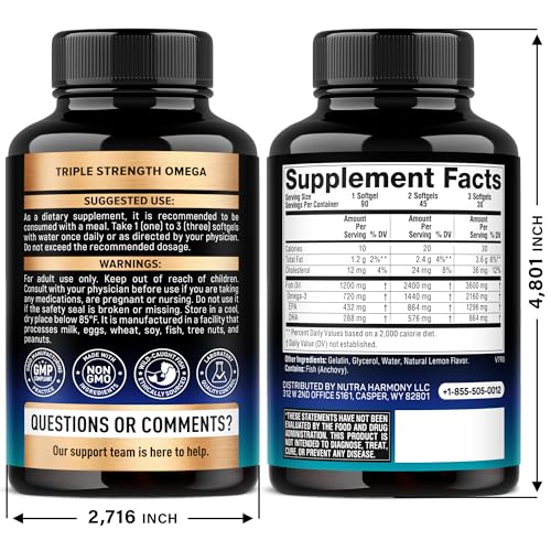 Omega 3 Fish Oil packaging with lemon flavor