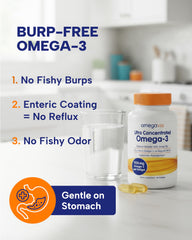 OmegaVia EPA-DHA Rich Omega3 emphasizes high concentration of essential fatty acids