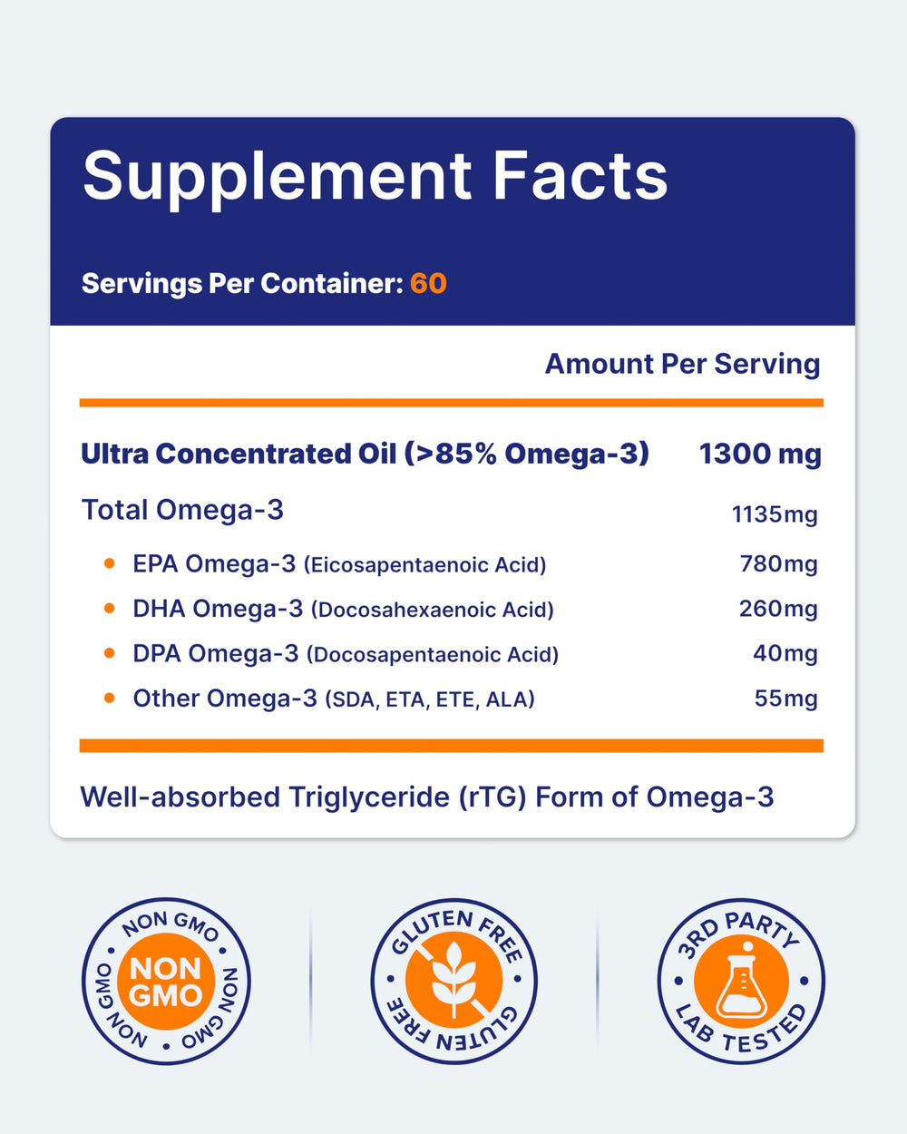 OmegaVia IFOS 5-Star Testing indicates third-party quality and freshness standards