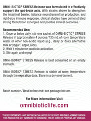 Serving packet of OMNi BiOTiC Stress Release dissolved in water