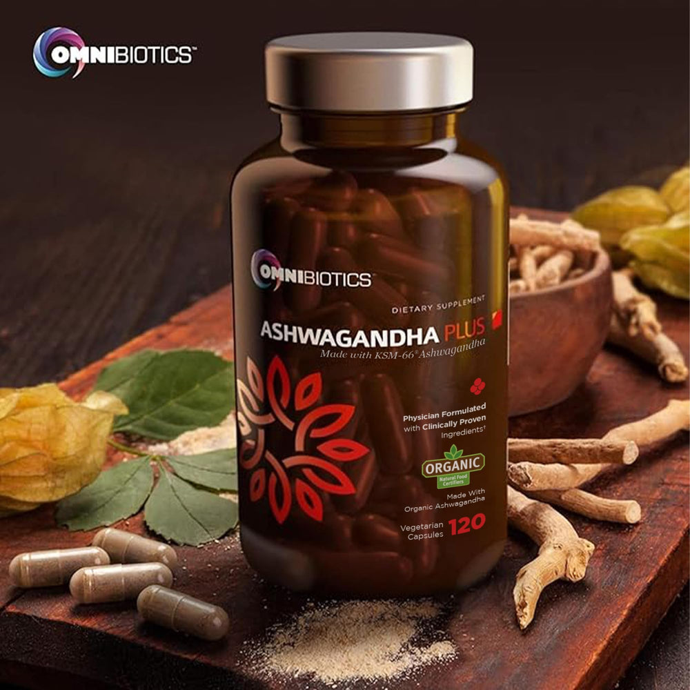 Close-up of KSM-66 Ashwagandha extract capsules