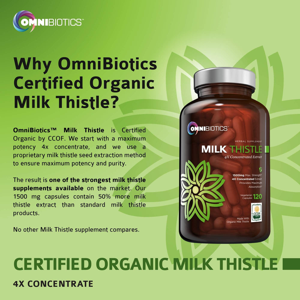 OmniBiotics Certified Organic badge communicates trusted sourcing and safety.