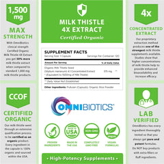 OmniBiotics Organic label emphasizes certified organic, non-GMO purity.