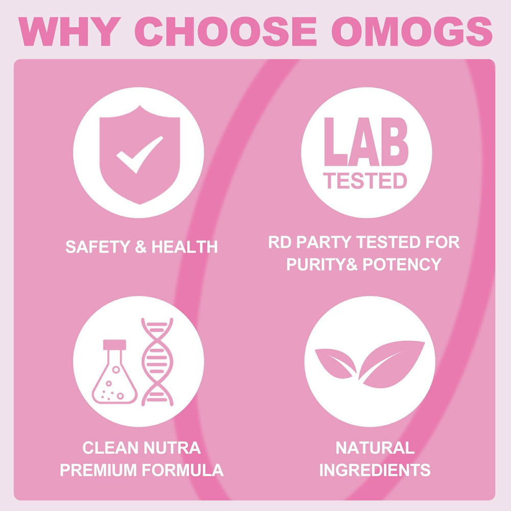 Bottle and scoop of OMOGS collagen peptides powder