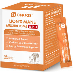 OMOGS Organic Mushroom Complex blend with Lion's Mane, Reishi, Chaga, Cordyceps, and Turkey Tail