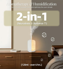 Close-up of BPA-free ceramic diffuser emitting mist