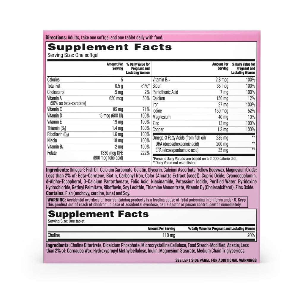 One A Day Prenatal Advanced vitamins displayed for pregnancy support