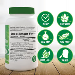 One mini softgel equals 600 mg oregano