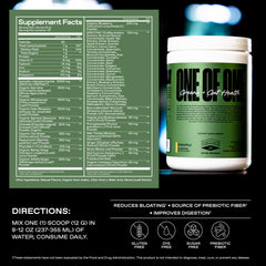 Nutrition facts highlights prebiotics, probiotics and enzymes