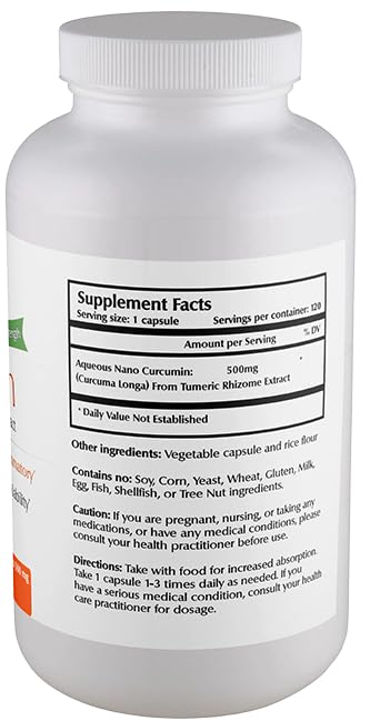 Close-up of Nano Curcumin 500 mg veggie capsule