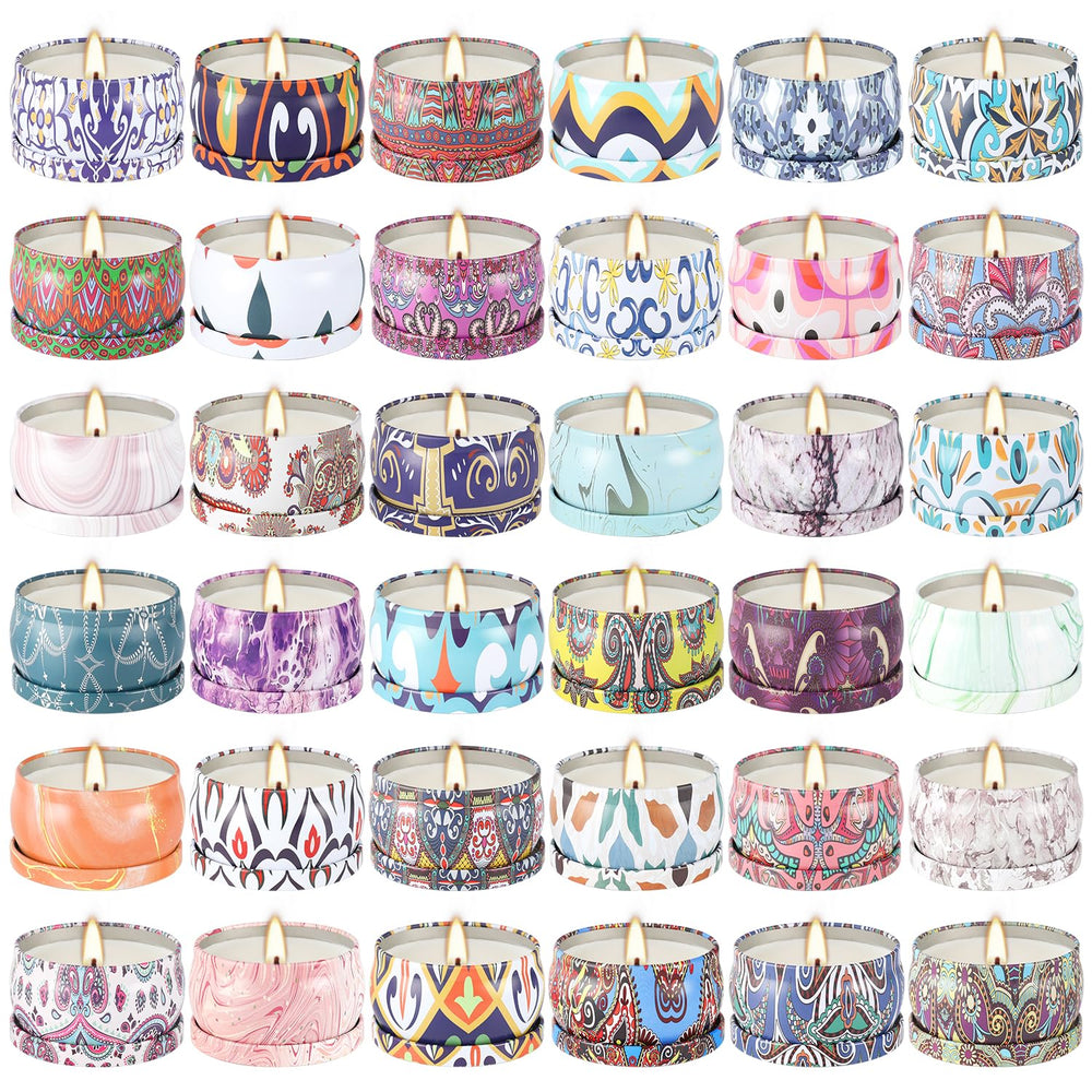 Portable tin jar candle with floral print - Onebird gift set