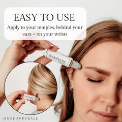 Onehappykale peppermint oil bottle highlighting invigorating, cooling scent