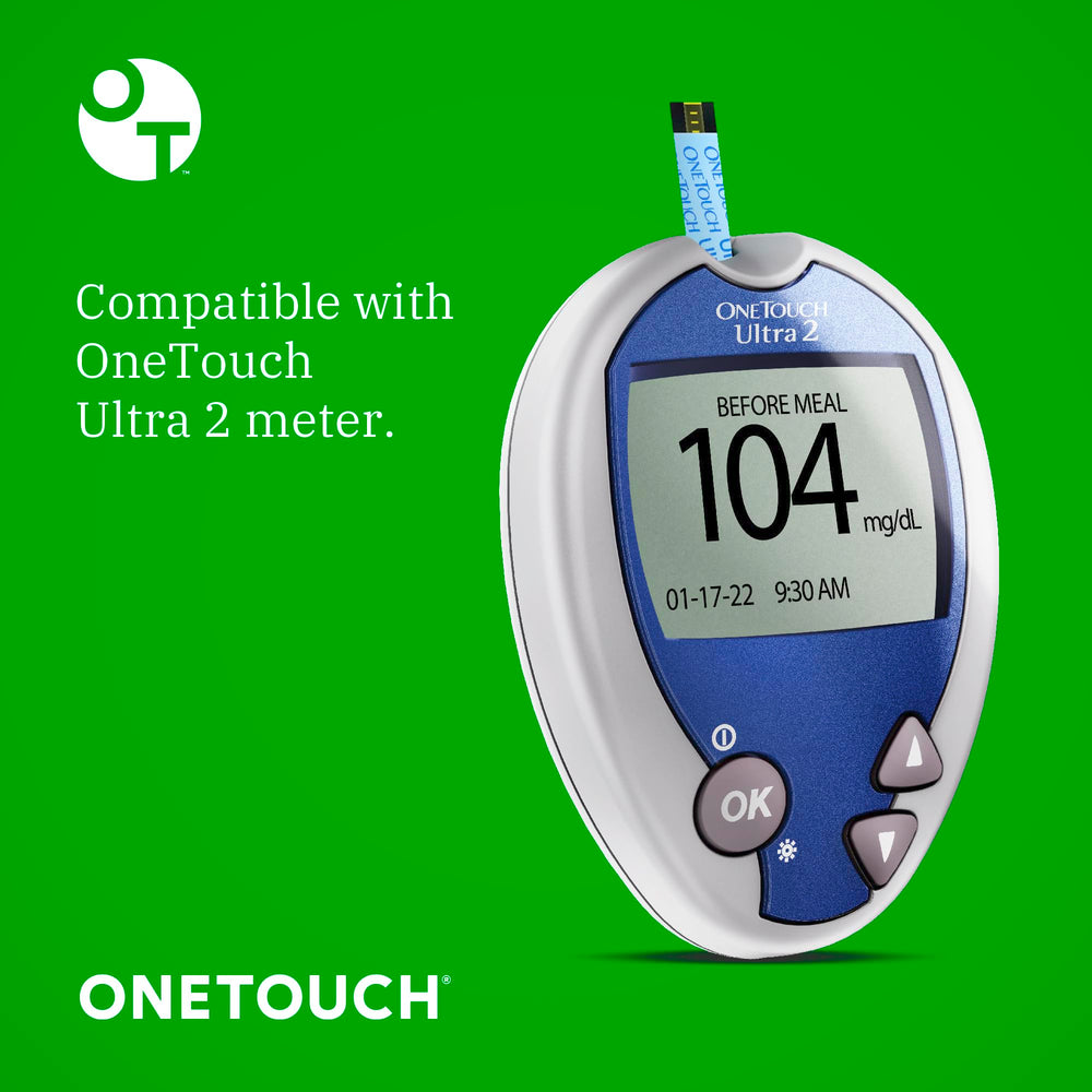 OneTouch Ultra test strips are compatible with the OneTouch Ultra 2 meter for quick readings.