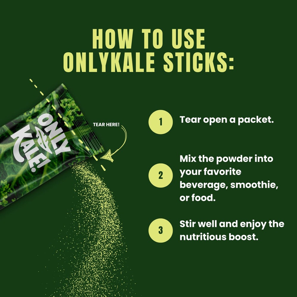 Graphic highlighting kale powder ingredients