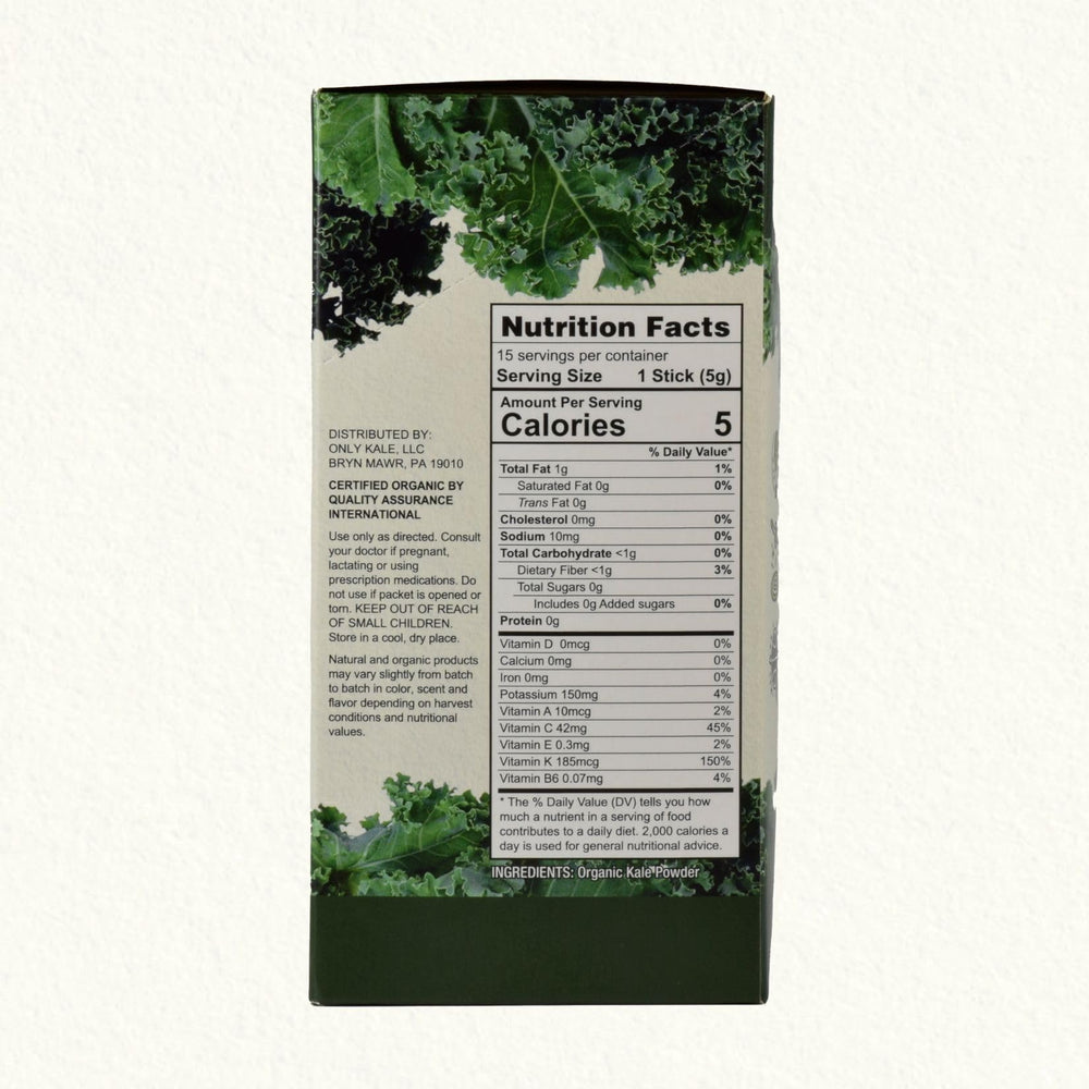 USDA Organic seal on OnlyKale Kale Powder packaging