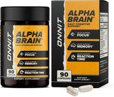 Front label of ONNIT Alpha BRAIN 90-count bottle