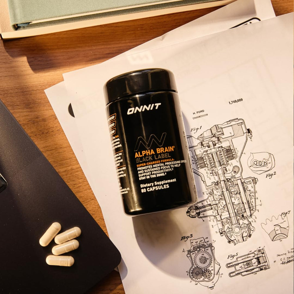 ONNIT Alpha Brain Black Label coffee break moment for alertness.