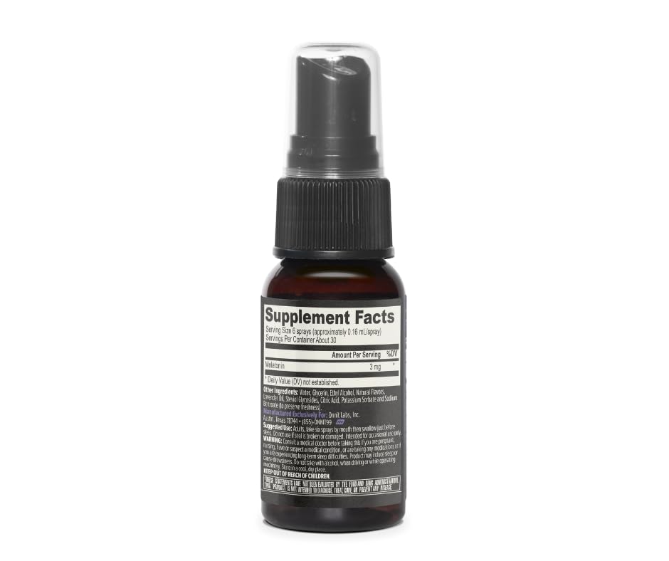 Close-up of spray delivering 3 mg melatonin