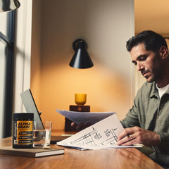 Close-up of Alpha Brain label