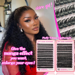 OOPPOO Manga Lash Clusters premium soft fiber for natural-looking drama