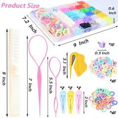 OOPPOO rubber bands 2100pcs in vibrant hues for quick kid hairstyles