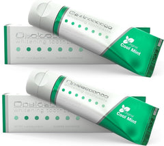 Front view of Opalescenc 1 oz travel toothpaste tubes in a 2-pack