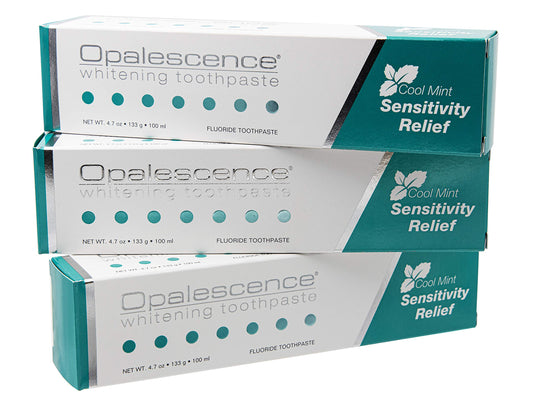 Opalescence whitening toothpaste for sensitive teeth 3-pack front view