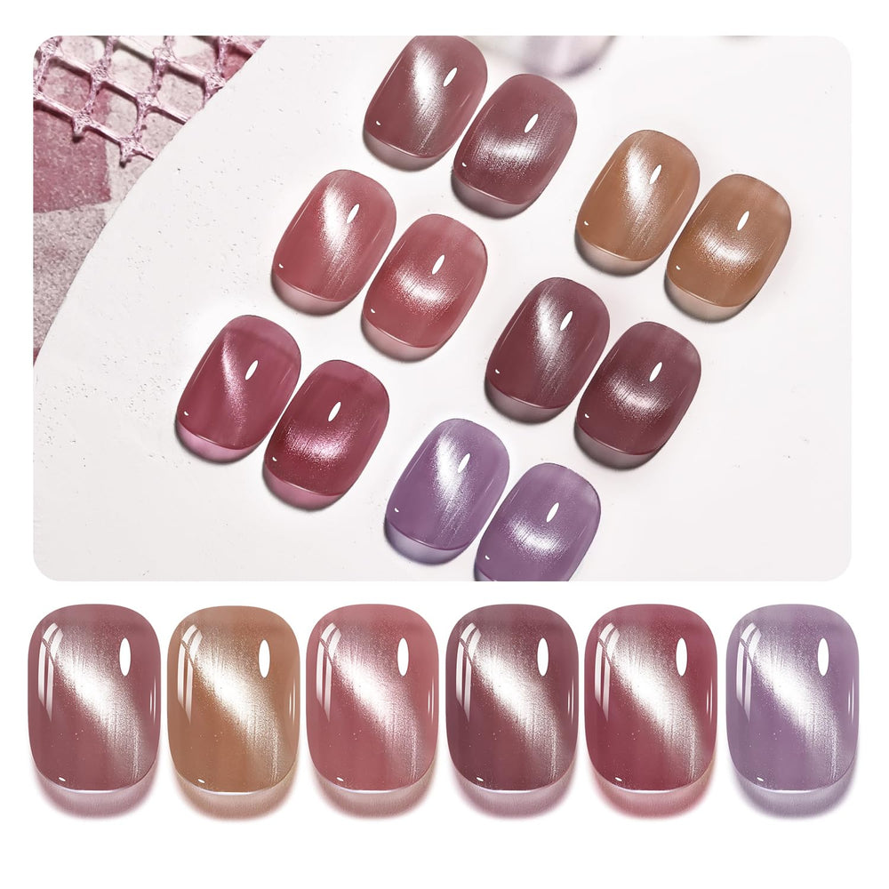 OpenLive Peach Gold Cat Eye polish with magnet for easy cat eye nails.