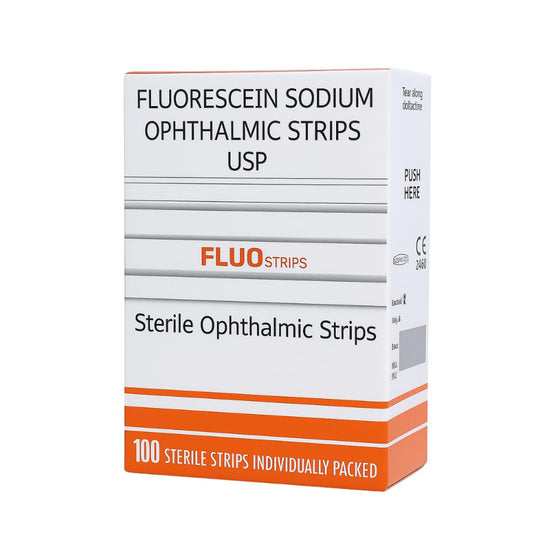 Ophthalmic Fluo Touch Strips in individual pouches