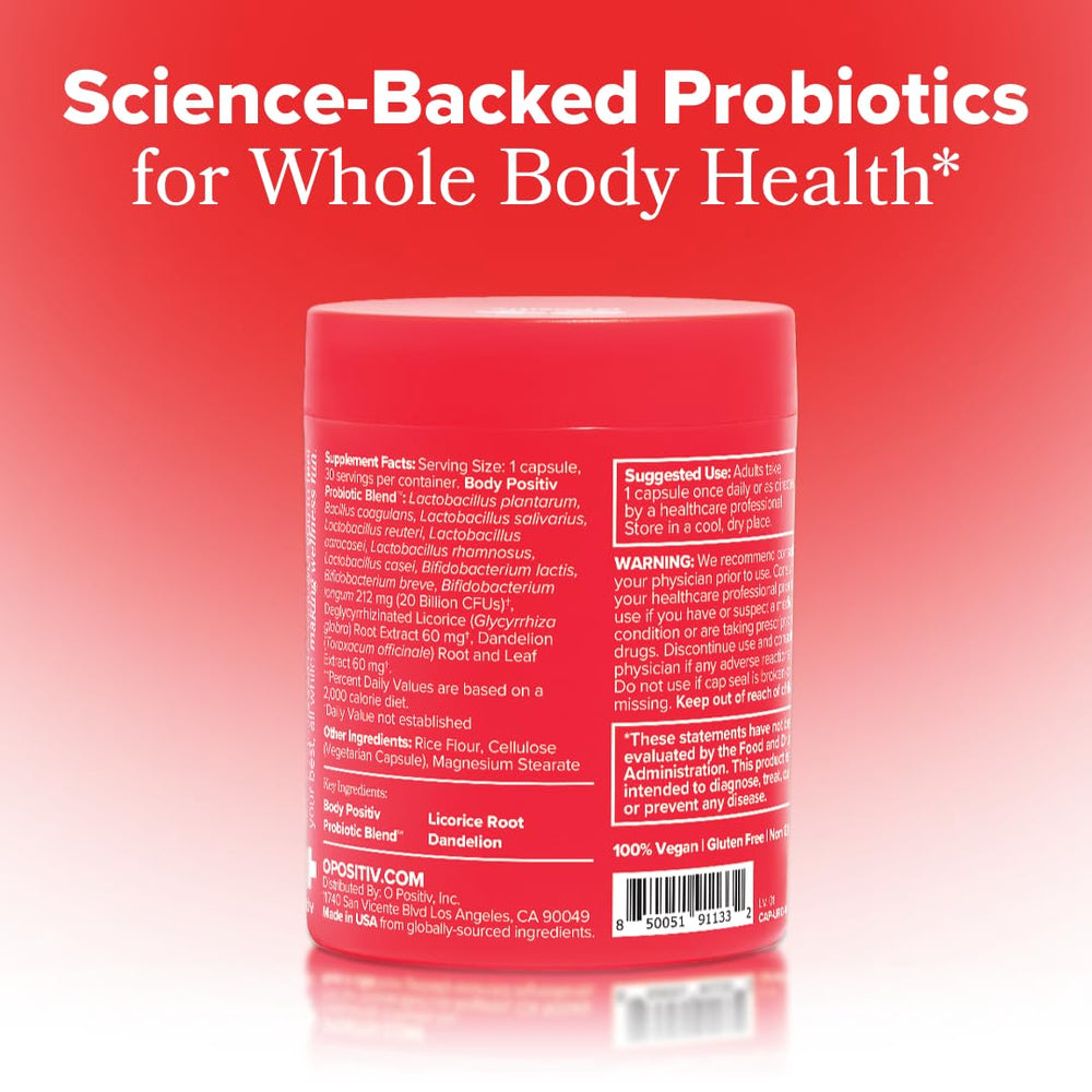 Front and back packaging of O Positiv URO Women’s Probiotic