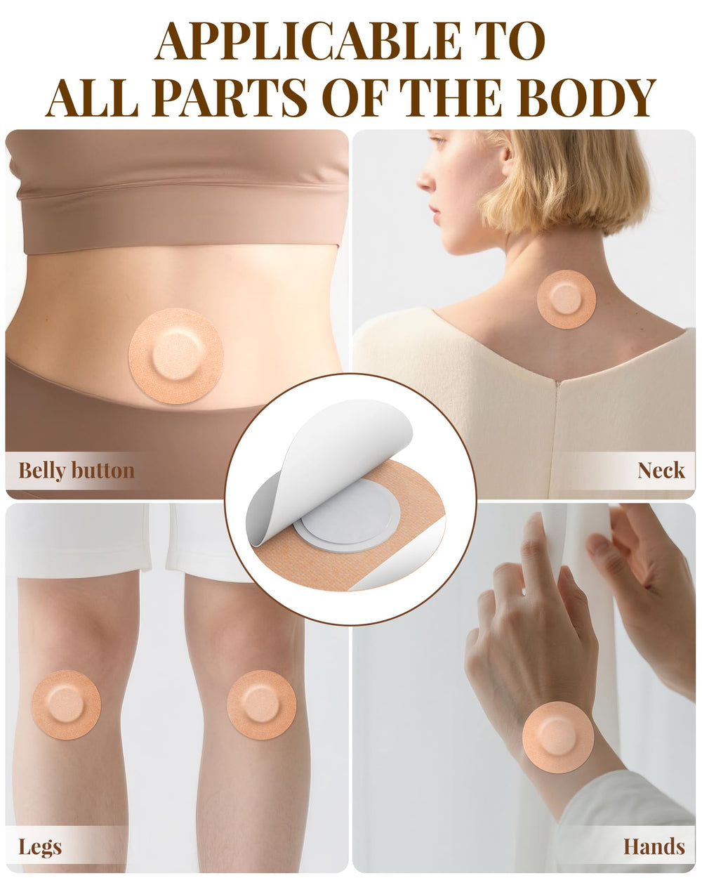 Hypoallergenic adhesive on patches ensuring secure adhesion