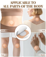 Hypoallergenic adhesive on patches ensuring secure adhesion