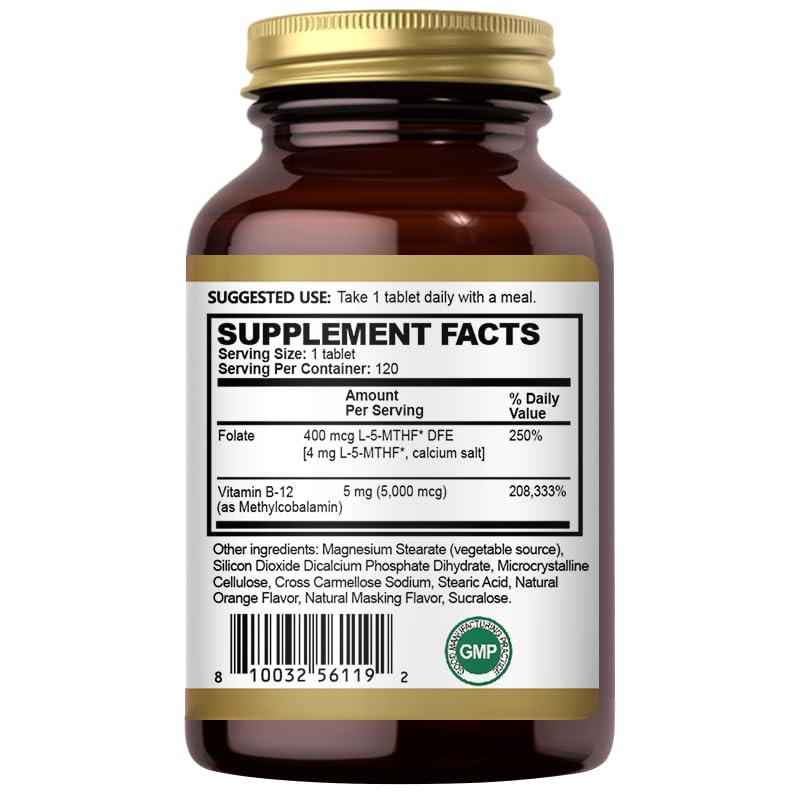 Lifestyle: active adult taking orange-flavored B-12 sublingual tablet