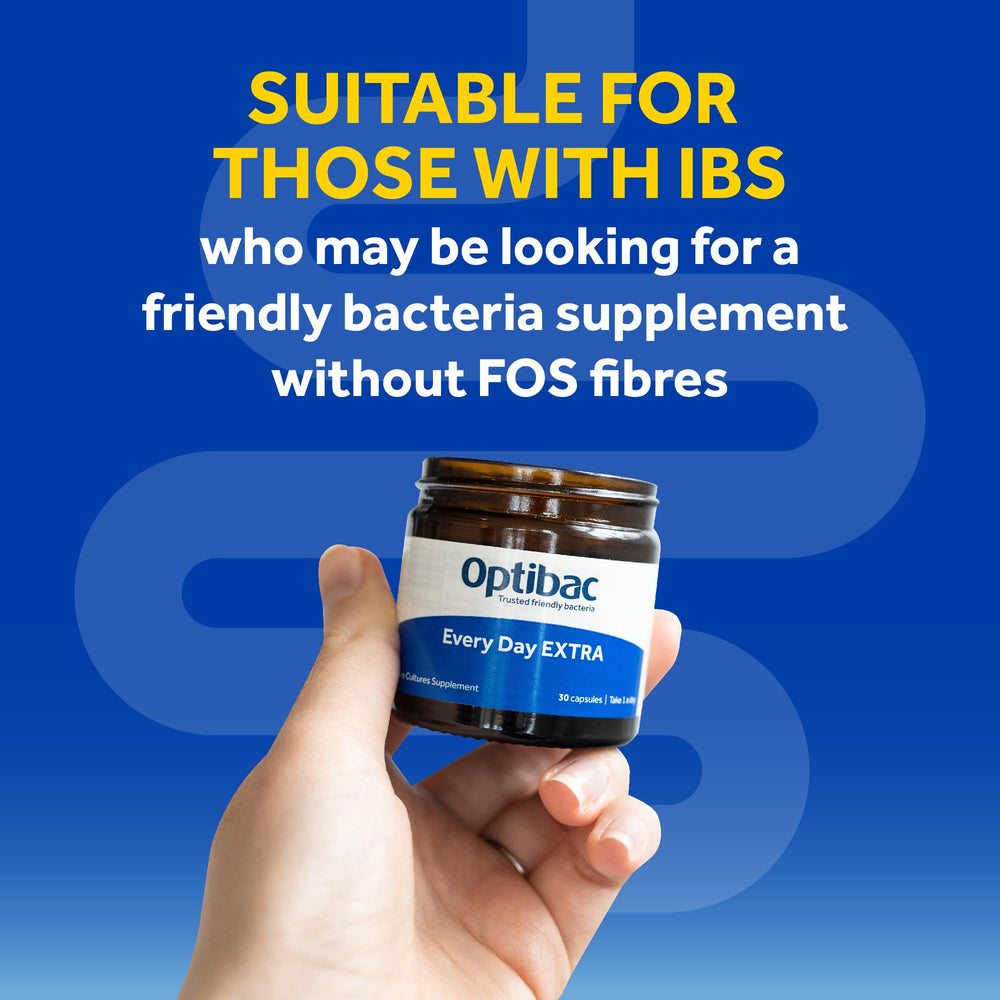 Lifestyle view of OptiBac For Every Day EXTRA bottle