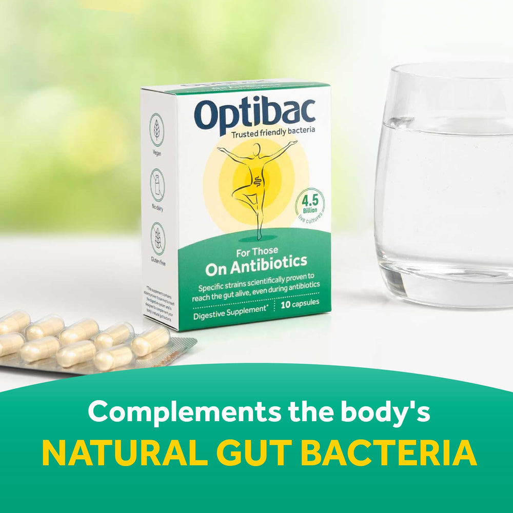 OptiBac Probiotics product packaging and capsules