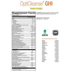 Scoop of OptiCleanse GHI Detox Vanilla Delight vegan protein powder