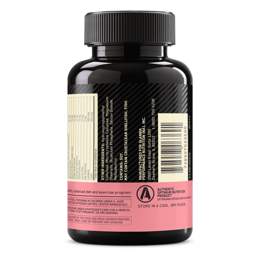 Packaging variations for Opti-Women multivitamin