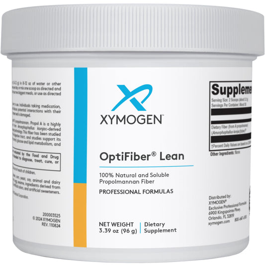 XYMOGEN OptiFiber Lean packaging with 3.39 oz label