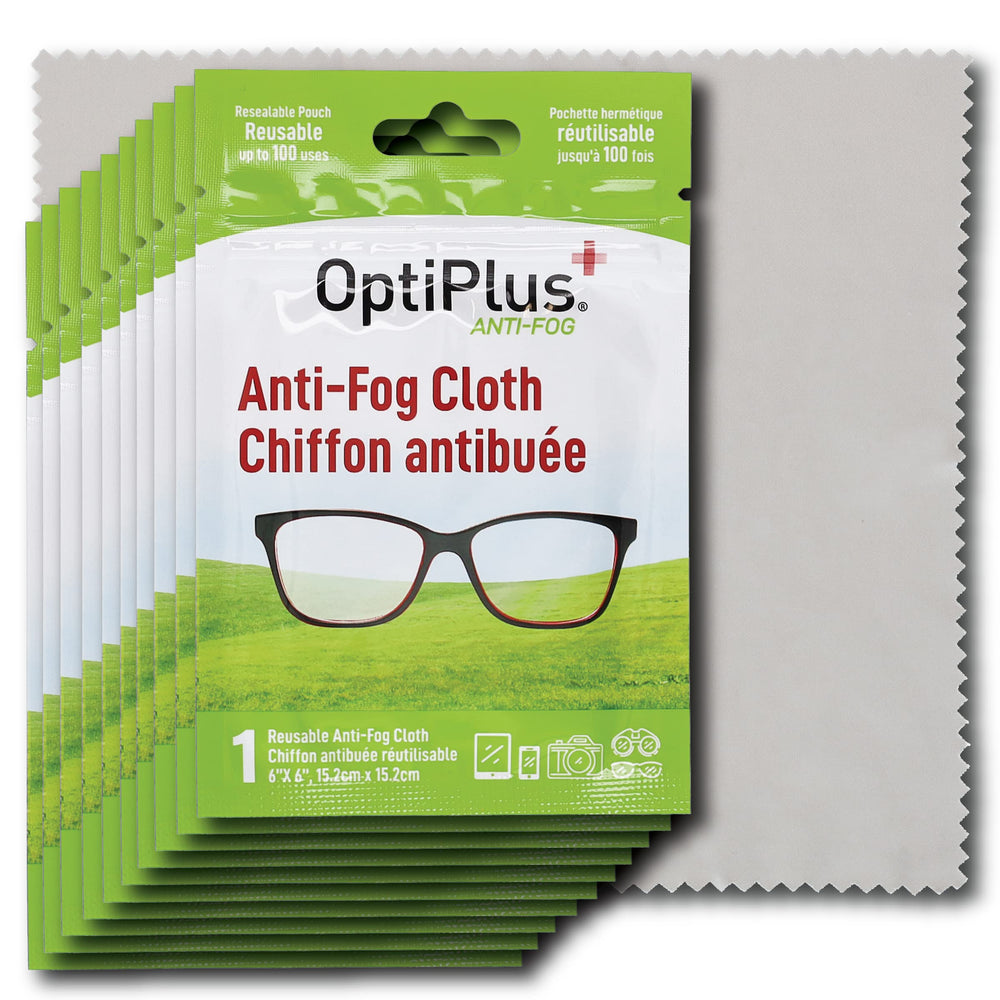 OptiPlus Anti-Fog Cloth 10-pack packaging