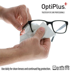 Soft, pre-moistened anti-fog cloth