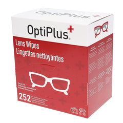 OptiPlus Eyeglass Lens Wipes 252 Count packaging