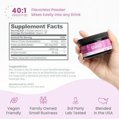 30-day supply of flavorless, easy-to-mix inositol powder