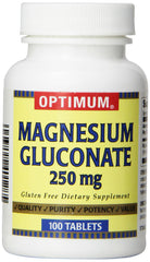 Optimum Magnesium Gluconate Tablets bottle and label