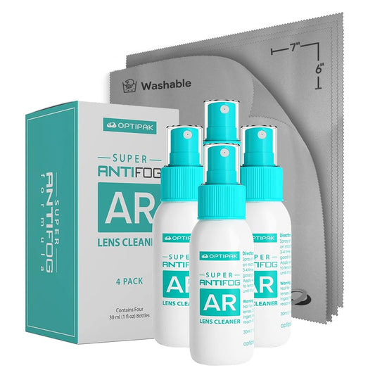 OPTIPAK Anti Fog Lens Cleaner Spray Kit with four 1oz bottles