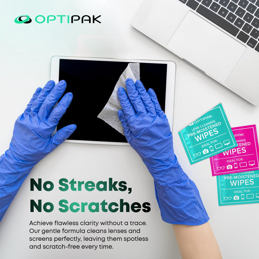 OPTIPAK Sparkle kit with spray bottles, wipes, and travel pouch for glasses and camera lenses