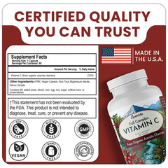 NSF Certified seal on vitamin C supplement