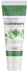 Optivida fluoride-free toothpaste tube 4oz front view